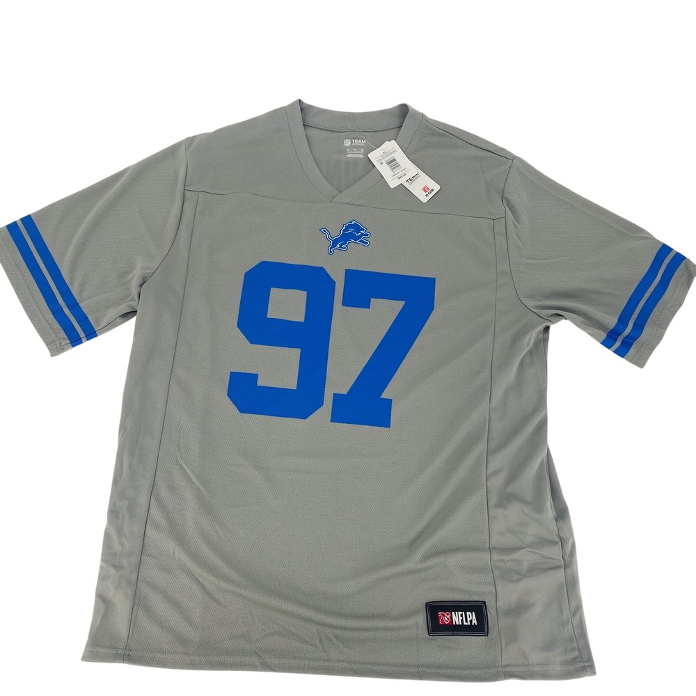 Aidan Hutchinson Detroit Lions NFL Team Apparel Jersey #97 Stone Gray - Mens XL
